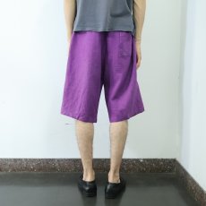 画像3: 60〜70's 2タック リネンショーツ W36 (3)
