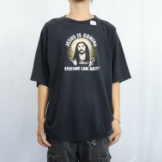 画像2: 80〜90's "EVERYONE LOOK BUSY!" ジーザスプリントTシャツ BLACK (2)