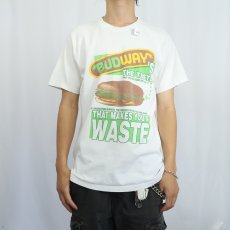 画像2: 2000's "BUDWAY" ファストフードチェーン パロディプリントTシャツ L (2)