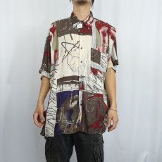 画像2: 90's NATURAL ISSUE by FELDINI 総柄 レーヨンシャツ XL (2)