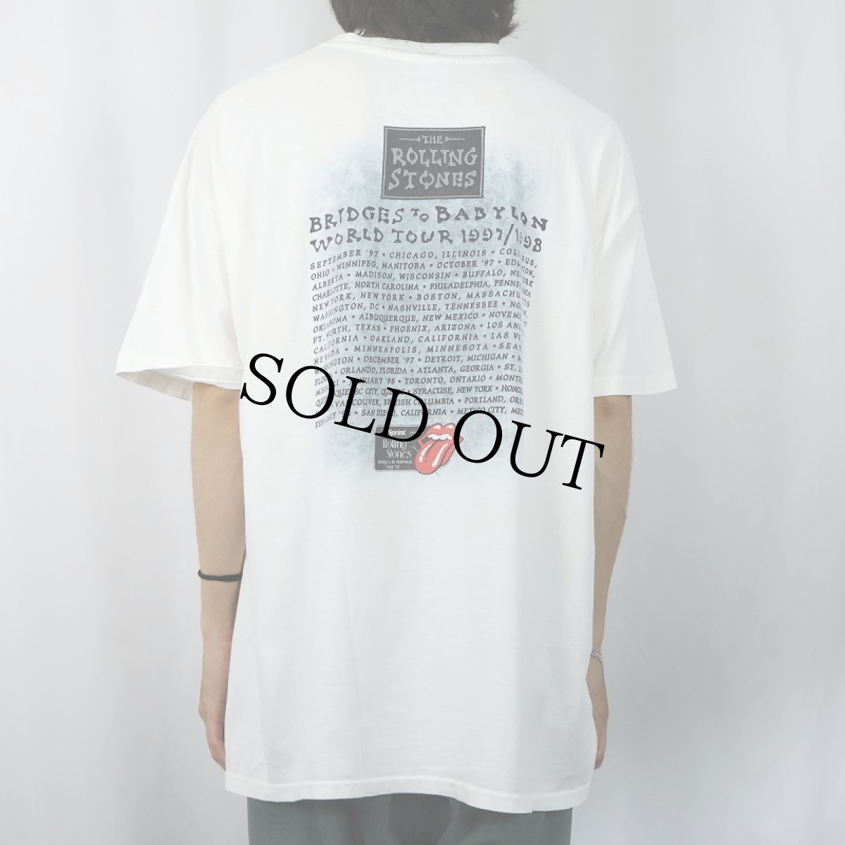画像4: 90's The Rolling Stones USA製 "BRIDGES TO BABYLANI" ロックバンドツアーTシャツ 2X (4)