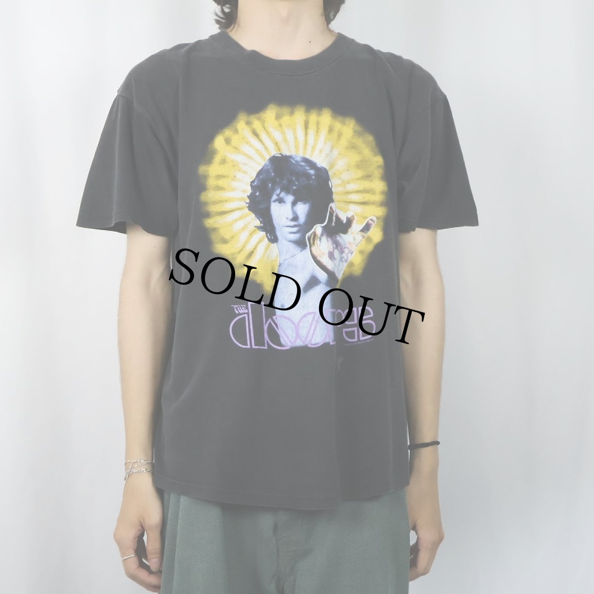 画像2: 90's The Doors JIM MORRISON USA製 ロックバンドプリントTシャツ BLACK L (2)