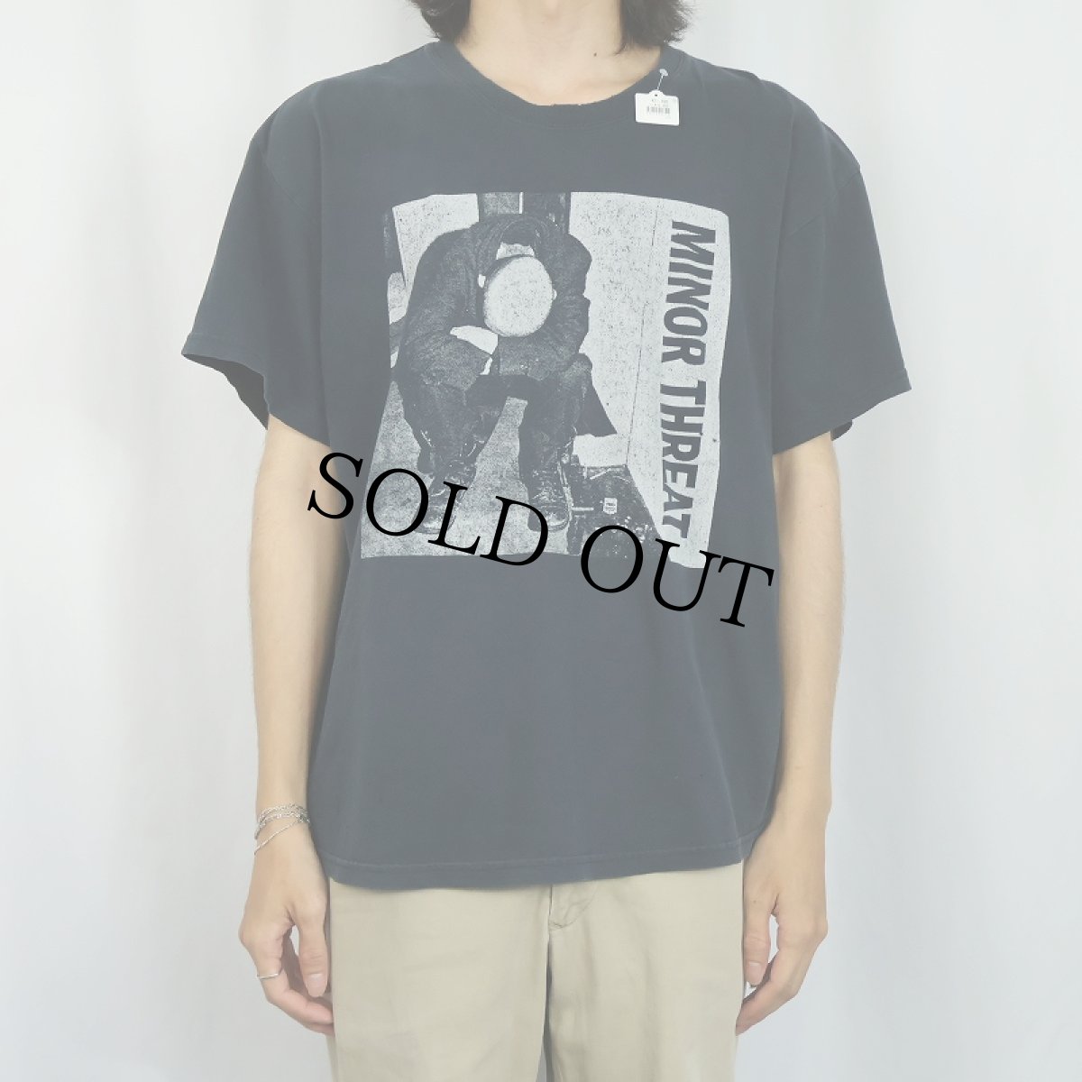画像2: MINOR THREAT ハードコア・パンクバンド プリントTシャツ L (2)