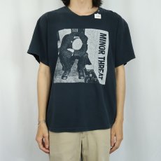 画像2: MINOR THREAT ハードコア・パンクバンド プリントTシャツ L (2)