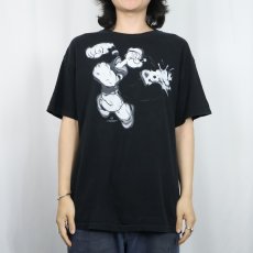 画像2: 2000's POPEYE "POW!" キャラクタープリントＴシャツ BLACK L (2)