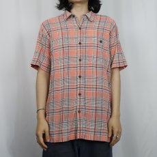 画像2: 2014SS Patagonia "ORGANIC COTTON" チェック柄 ちりめんシャツ L (2)