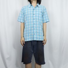 画像2: 2017SS Patagonia チェック柄 コットン×ポリエステル シアサッカーシャツ M (2)