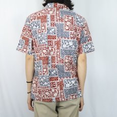 画像3: 70's Jantzen USA製 花柄 コットンハワイアンシャツ M (3)