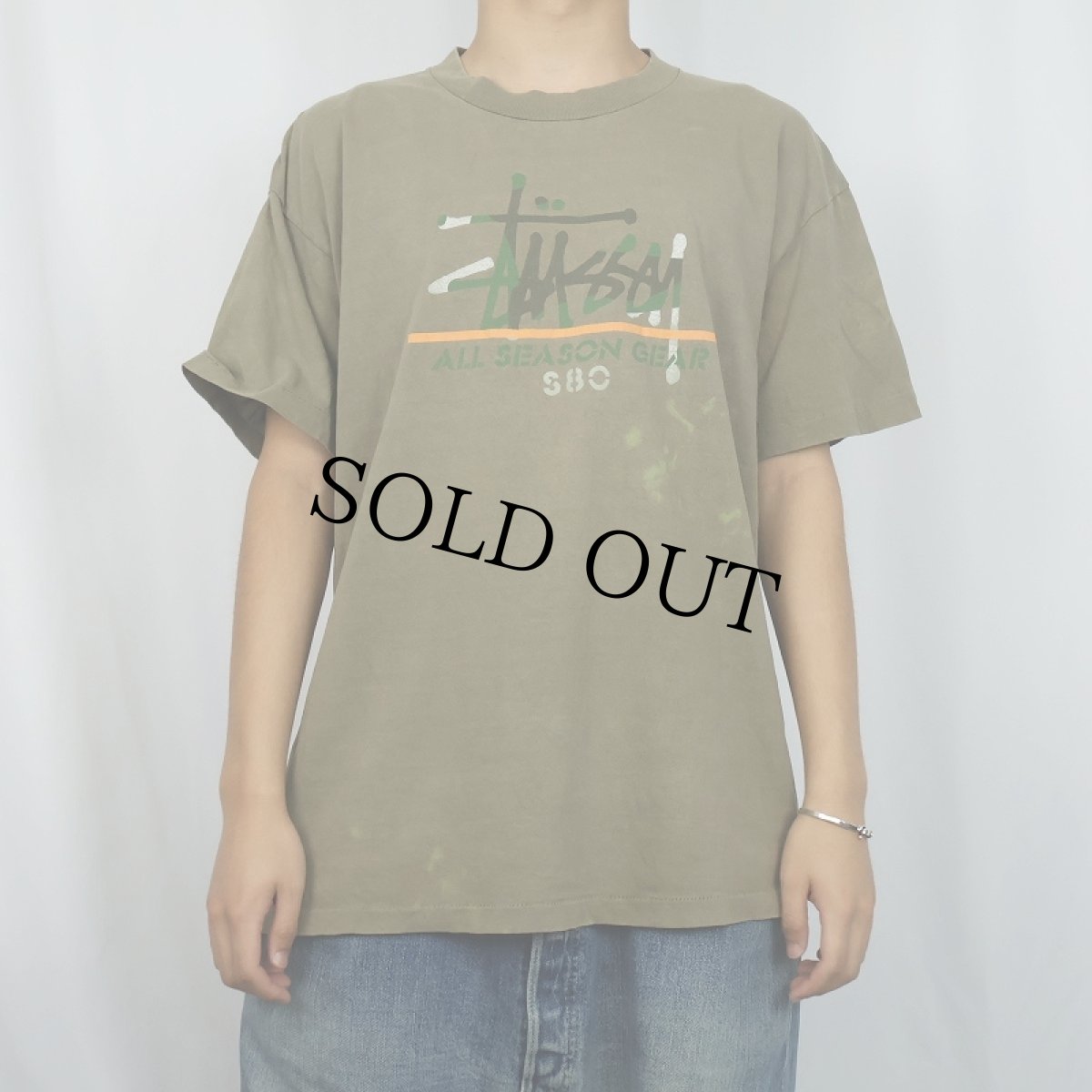 画像2: 90's STUSSY USA製 "ALL SEASON GEAR 580" ロゴプリントTシャツ XL (2)