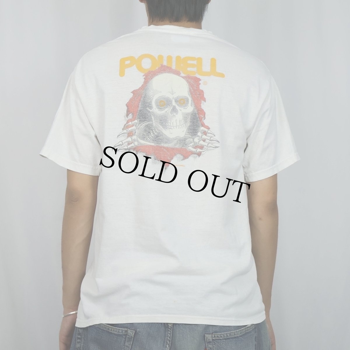 画像4: 2000's POWELL PERALTA スカルプリントTシャツ M (4)