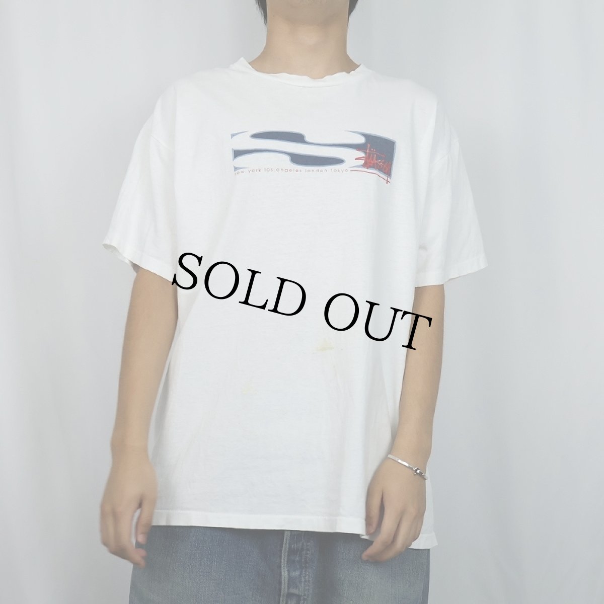 画像2: 90's STUSSY 紺タグ USA製 ロゴプリントTシャツ XL (2)
