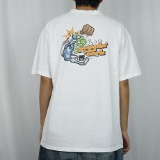 画像4: 90's MOSSIMO USA製 "Poppin' your cork" イラストプリントTシャツ L (4)