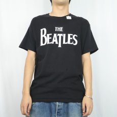 画像2: THE BEATLES ロックバンド ロゴプリントTシャツ BLACK L (2)