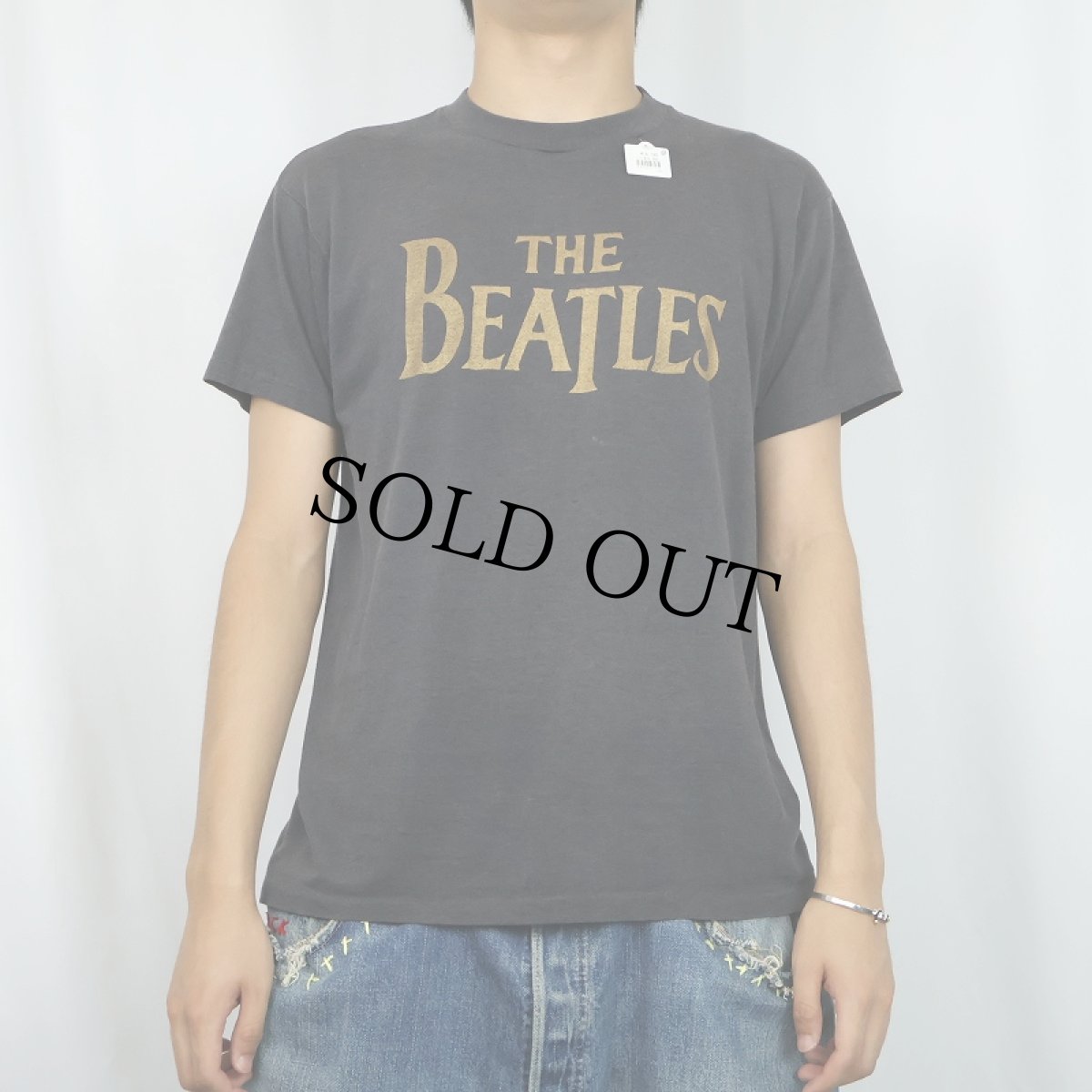 画像2: 80〜90's THE BEATLES USA製 ロックバンド ロゴプリントTシャツ L (2)
