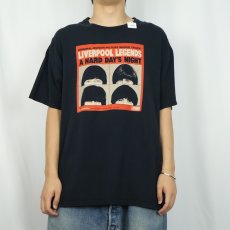 画像2: THE BEATLES "A HARD DAY'S NIGHT" ロックバンドプリントTシャツ BLACK (2)