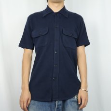 画像2: 60〜70's Sportswear USA製 ポリエステル×コットンシャツ M (2)