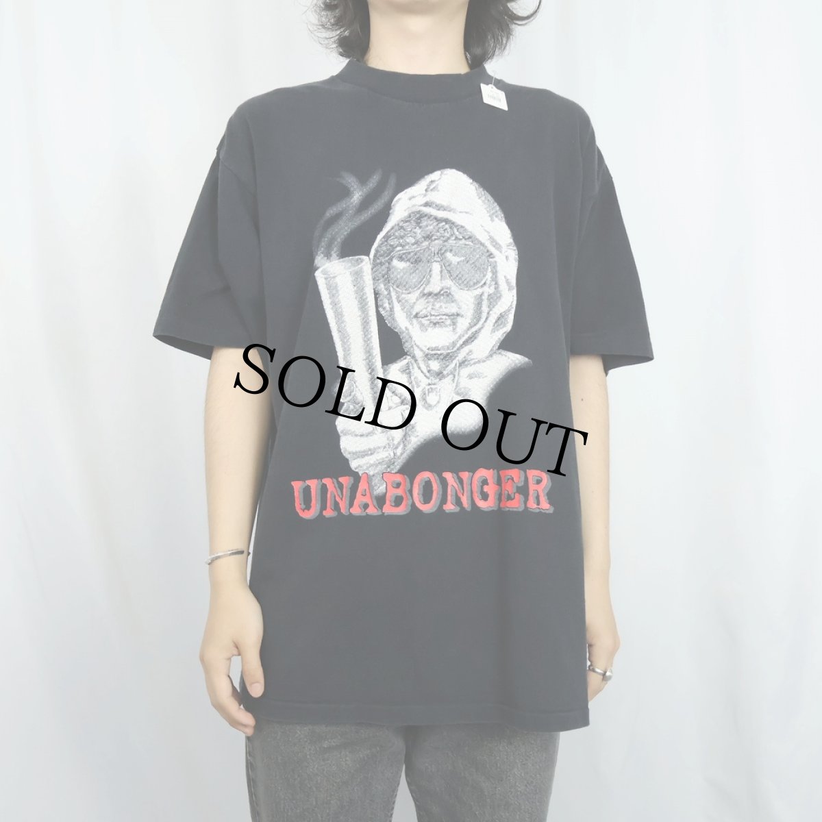 画像2: 90's〜 "UNABONGER" パロディプリントTシャツ BLACK (2)