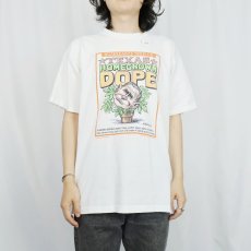 画像3: 2000's George Bush USA製 "HOMEGROWN DOPE" 元大統領 風刺画プリントTシャツ L (3)