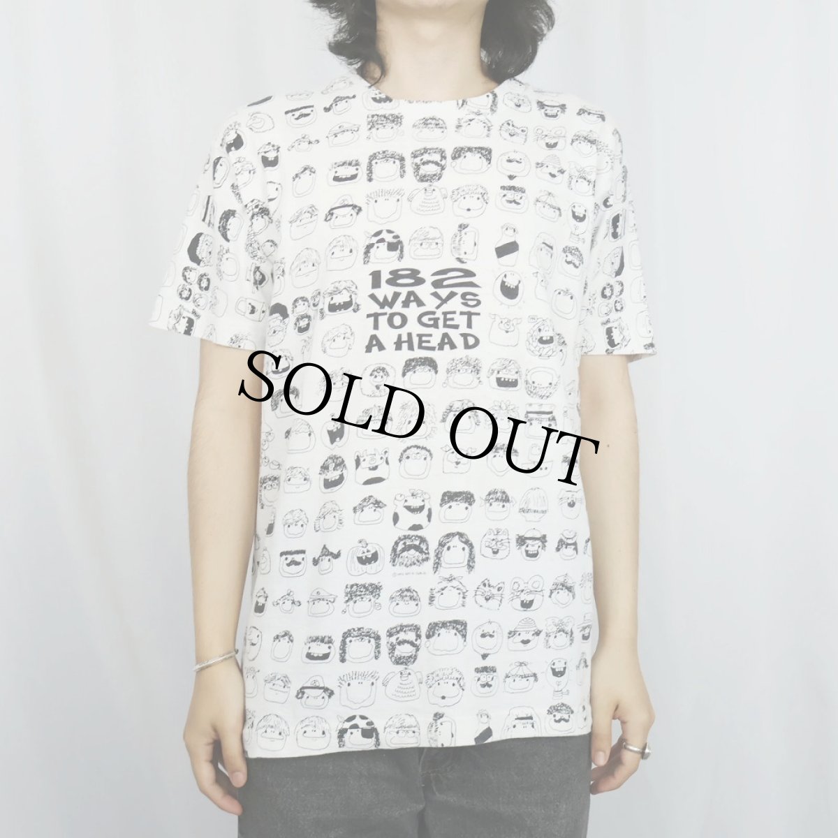 画像3: 90's GAY M. Zurich USA製 "182 Ways to Get a Head" 総柄 イラストプリントTシャツ M (3)