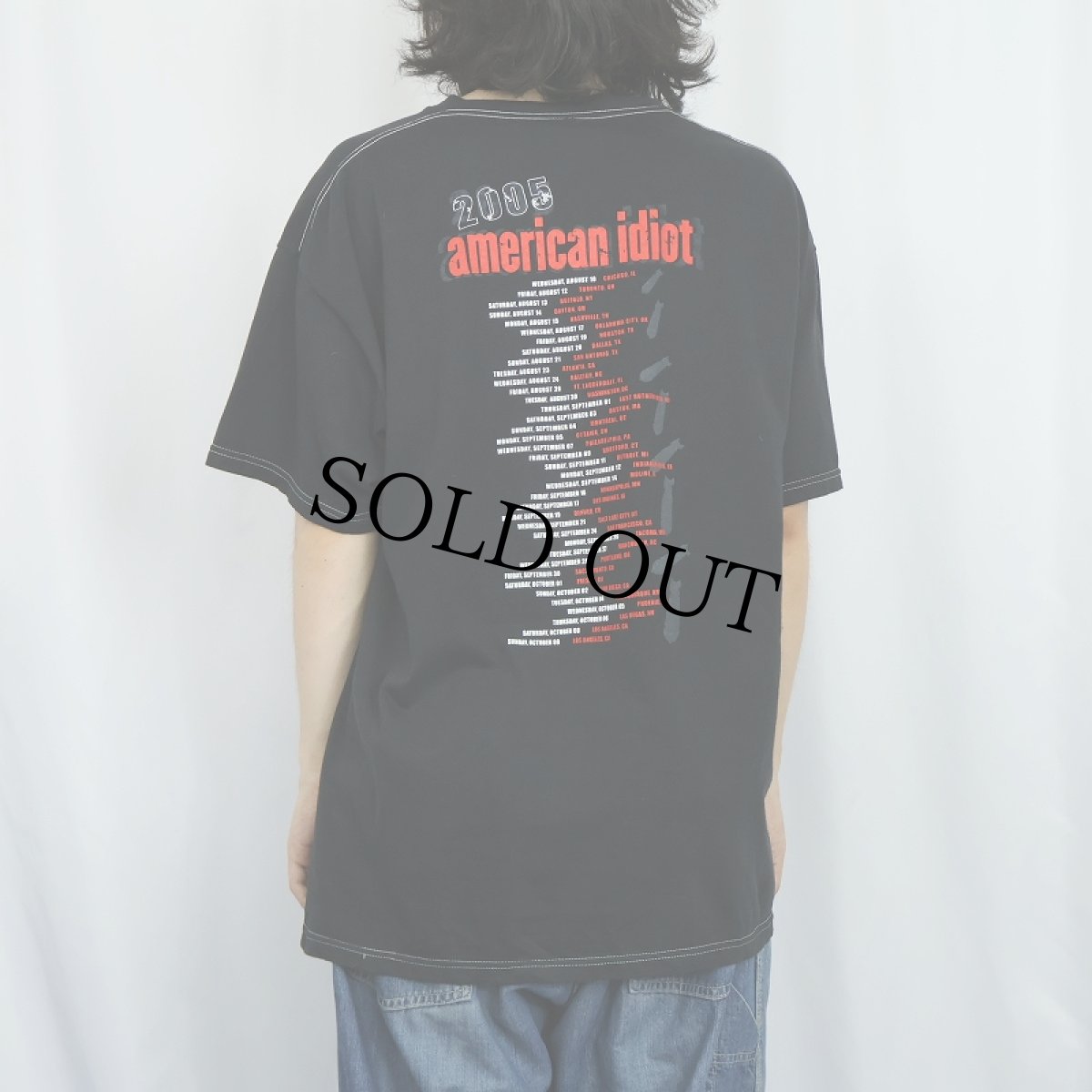 画像4: 2000's GREEN DAY "2005 american idiot" ロックバンド ツアープリントTシャツ BLACK XL (4)