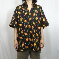 画像2: 90's HIGH SEAS Trading Co. USA製 唐辛子柄 コットンシャツ L タグ付き (2)