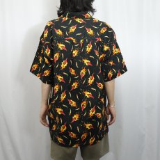 画像3: 90's HIGH SEAS Trading Co. USA製 唐辛子柄 コットンシャツ L タグ付き (3)