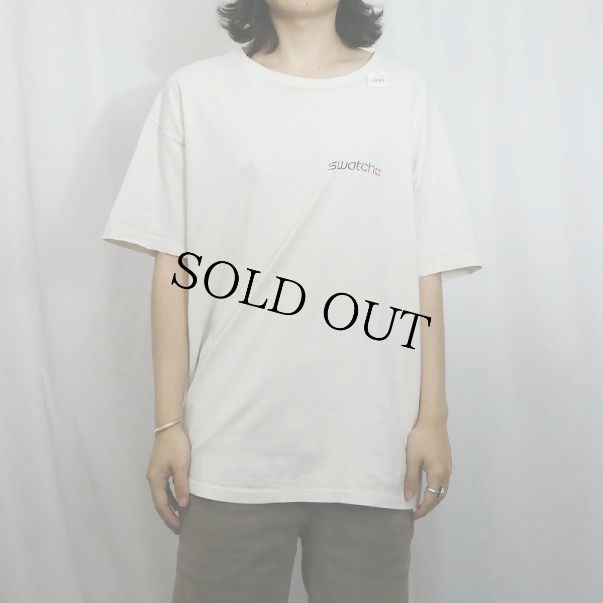 画像3: 90's swatch USA製 時計ブランド ロゴプリントTシャツ XL (3)