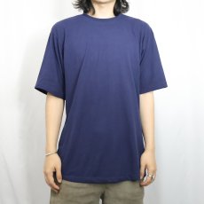 画像2: 90's Cal Cru USA製 無地Tシャツ NAVY L (2)