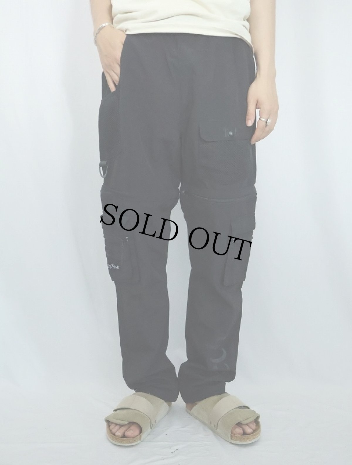 画像1: 【SALE】 Kiy.Tech ドッキングデザイン ナイロンカーゴパンツ M (1)
