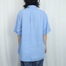 画像3: Ralph Lauren "CLASSIC FIT" ロゴ刺繡 リネンボタンダウンシャツ XL (3)