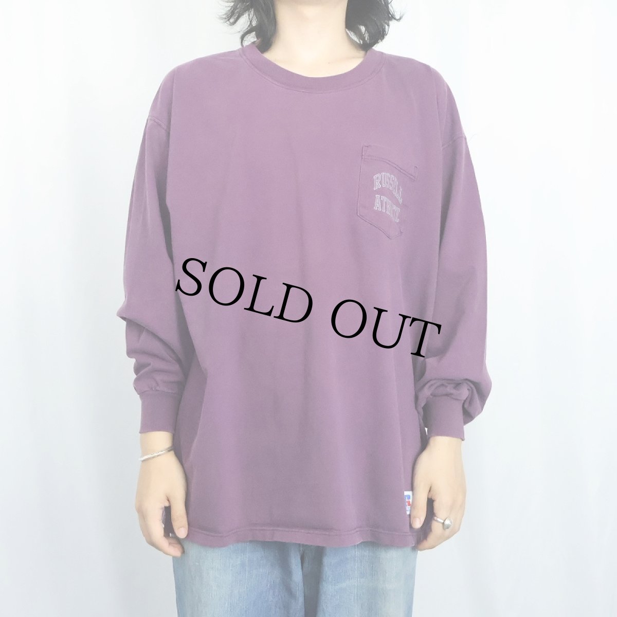 画像2: 90's RUSSELL ATHLETIC USA製 "HIGH COTTON" ロゴプリント ポケットロンT XL (2)