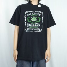 画像2: 2000's "ASS KICKIN' HOME-GROWN" ガンジャプリントTシャツ BLACK L (2)