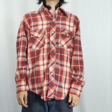 画像2: 70's JCPenney チェック柄 ヘビーネルシャツ L (2)