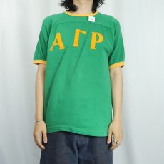画像3: 60〜70's "Alpha Gamma Rho" 親睦団体 フロッキープリント リンガーTシャツ M (3)
