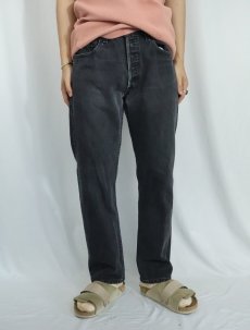 画像3: 2000's Levi's 501 USA製 "サルファブラック" ブラックデニムパンツ W31 (3)