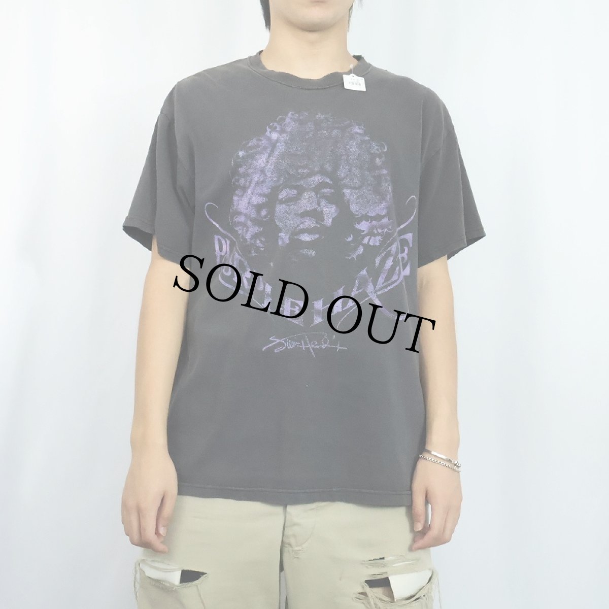 画像2: Jimi Hendrix "PURPLE HAZE" ミュージシャンプリントTシャツ L (2)