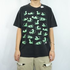 画像3: 90's 四十八手 トカゲ エロプリントTシャツ BLACK (3)