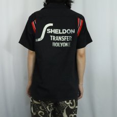 画像4: 70's Hilton USA製 "SHELDON TRANSFER HOLYOKE" コットンボウリングシャツ BLACK M (4)