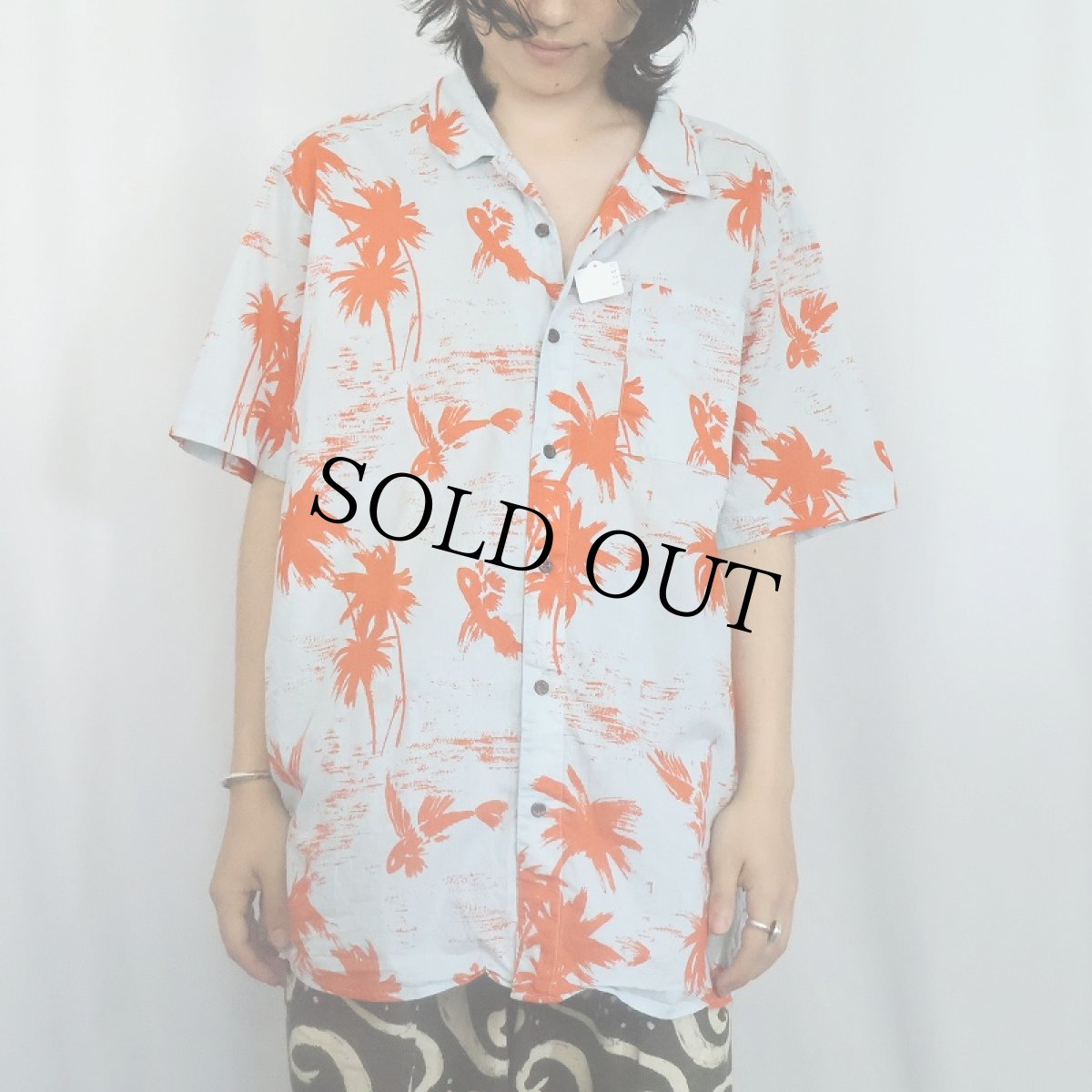画像2: 2015SS Patagonia "ORGANIC COTTON" ヤシの木柄 コットンハワイアンシャツ XL  (2)