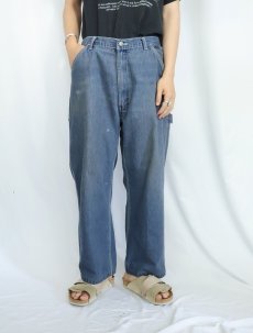 画像3: 90's ROEBUCKS バットダイ デニムペインターパンツ W34 (3)