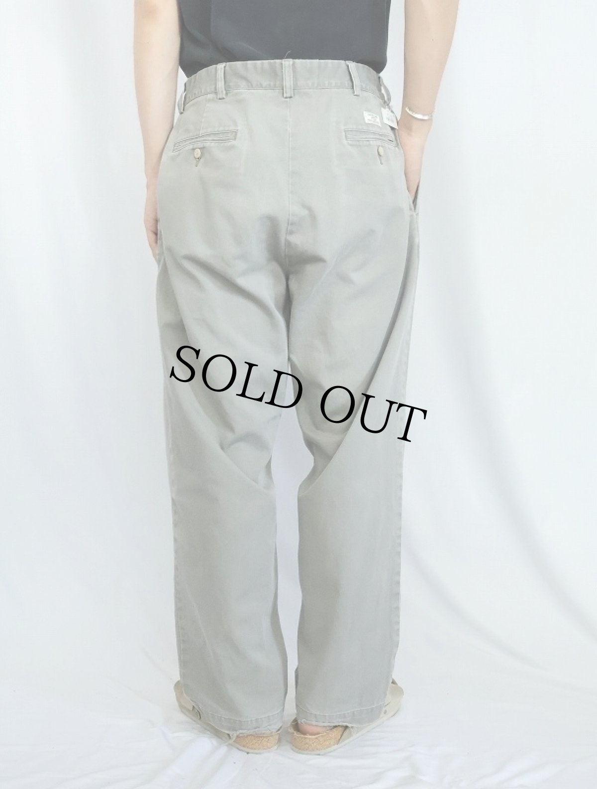 画像2: POLO Ralph Lauren "POLO CHINO" 2タック コットンチノトラウザーズ W33 (2)