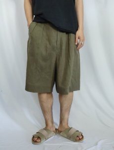 画像2: Giorgio Sant Angelo 2タック リネン×ポリエステルショーツ W32 (2)