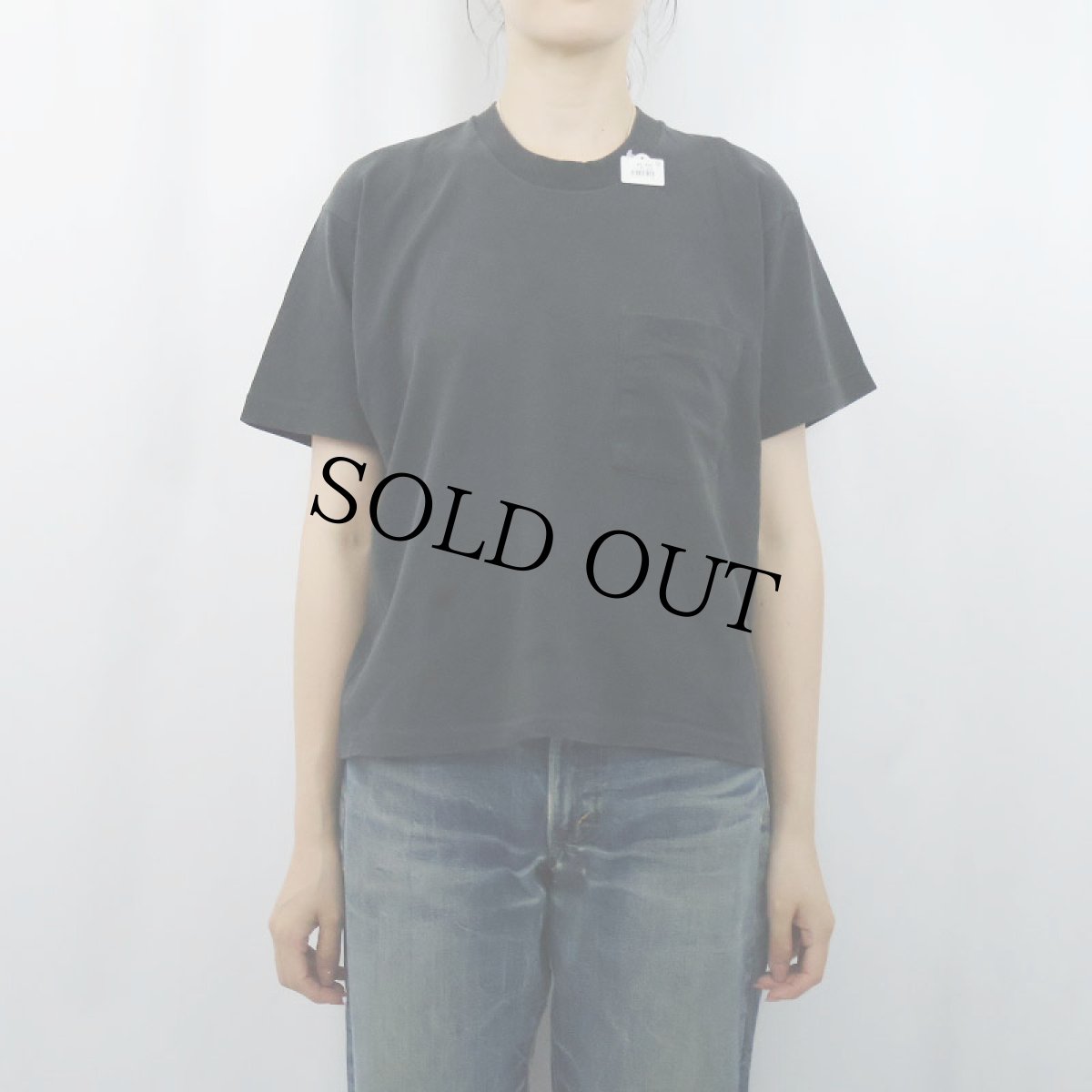 画像2: 90's 無地 ポケットTシャツ BLACK (2)