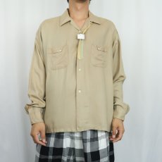 画像2: 60's B.V.D. コットンオープンカラーシャツ L (2)