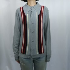 画像2: 60〜70's CUSTOMLINE アセテートニットシャツ M (2)