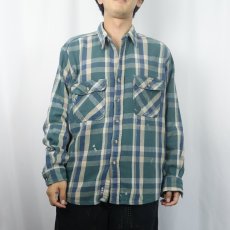 画像2: 90's DAKOTA チェック柄 ヘビーネルシャツ XL (2)