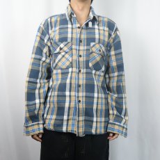 画像2: 80's Jeff Martin USA製 チェック柄 ヘビーネルシャツ XL (2)