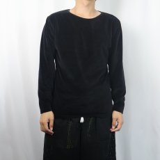 画像2: 80〜90's Eddie Bauer ベロアロンT BLACK S (2)
