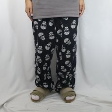 画像2: JOE BOXER スカル柄 イージーパンツ BLACK  (2)