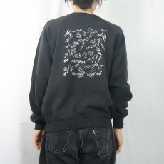 画像3: 80's BASSETT-WALKER USA製 "ROCKWELL-SWALEDALE" プリントラグランスウェット BLACK XL (3)
